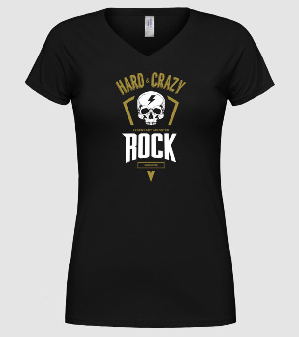 Rock Tee design 02 minta fekete pólón