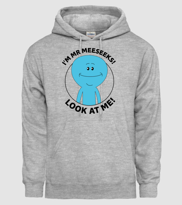 Mr Meeseeks minta szürke pólón