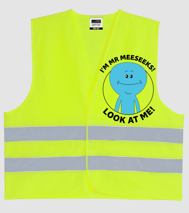 Mr Meeseeks minta neonsárga pólón