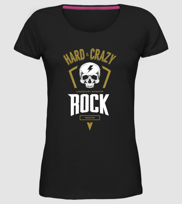 Rock Tee design 02 minta fekete pólón