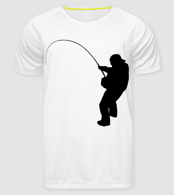 fishing minta fehér pólón
