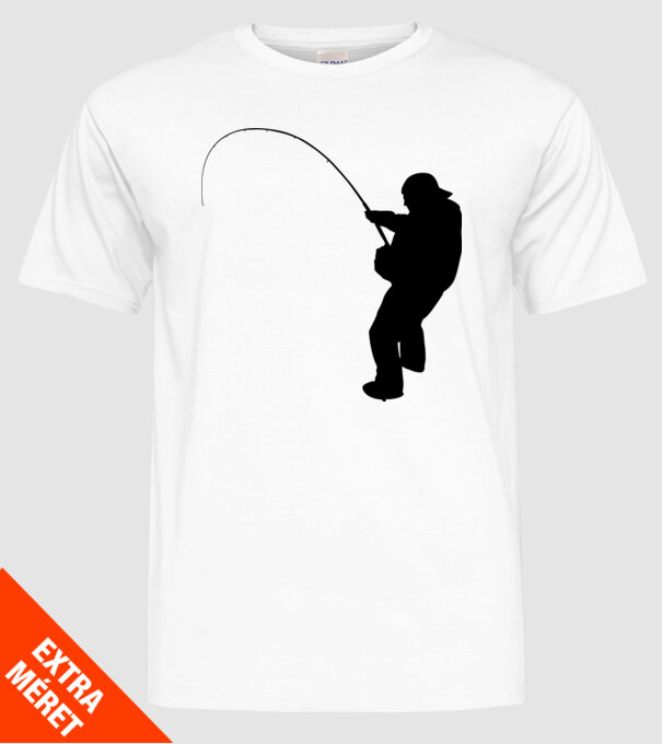 fishing minta fehér pólón