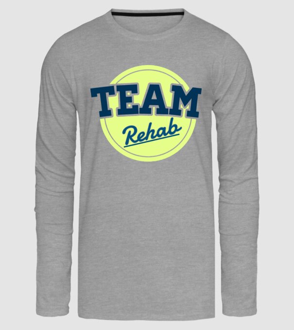 Team Rehab minta szürke pólón
