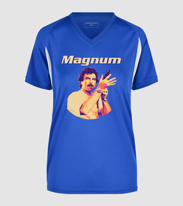 Magnum - színes minta királykék pólón