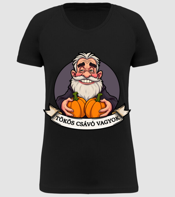 Tökös csávó - ˝Tökös csávó vagyok˝ - Fekete felirat minta fekete pólón