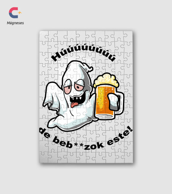 Részeg szellem - ˝Húúú de beb**zok˝ - fekete minta fehér pólón