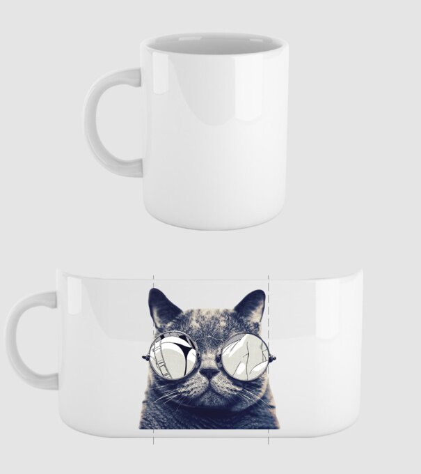 CoolCat minta fehér pólón