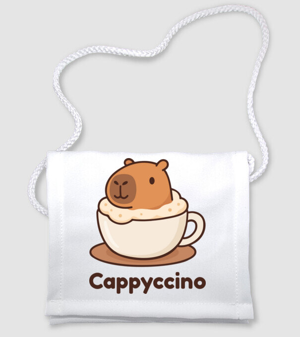 Cappyccino minta fehér pólón