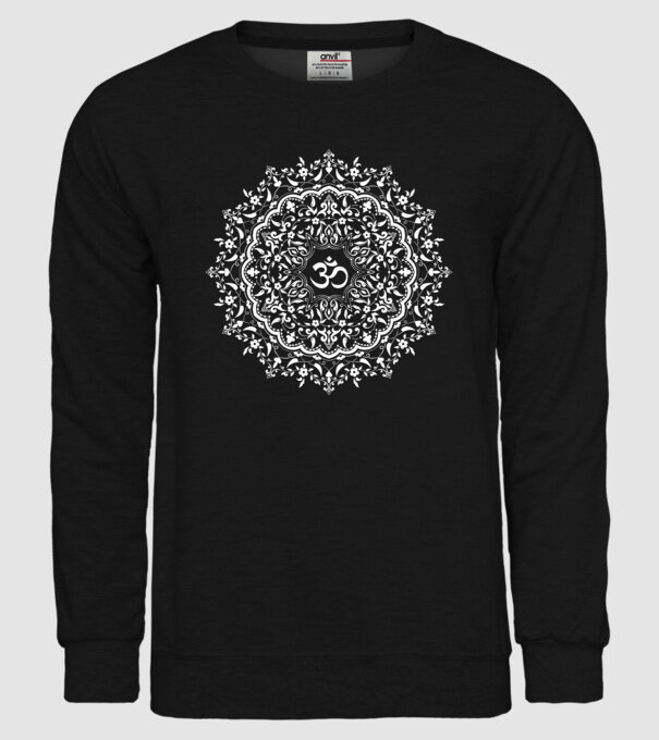 Csipke mandala minta fekete pólón