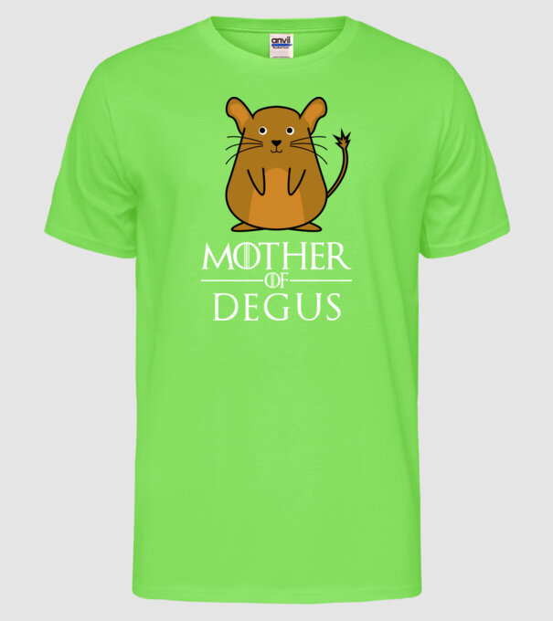 Mother of Degus minta neonzöld pólón