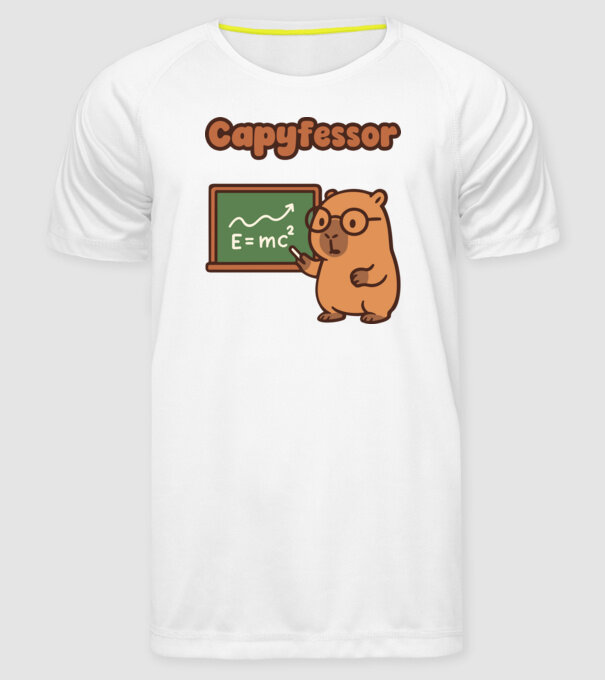 Capyfessor minta fehér pólón
