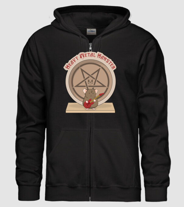 Heavy Metal Hamster minta fekete pólón