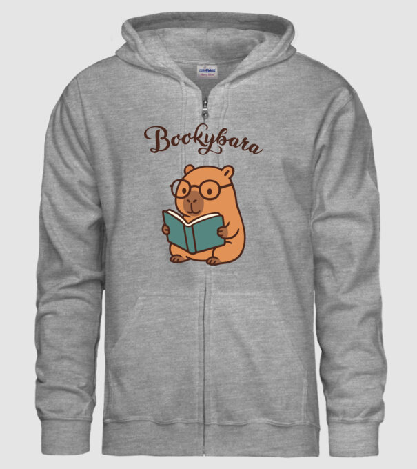 Bookybara minta szürke pólón
