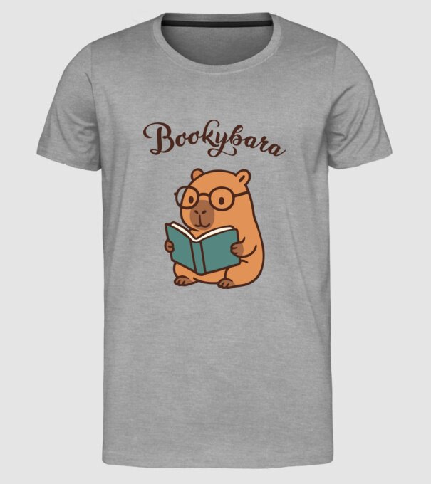 Bookybara minta szürke pólón