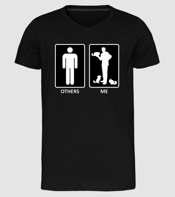 Others vs. Me (férfi) - csincsilla minta fekete pólón
