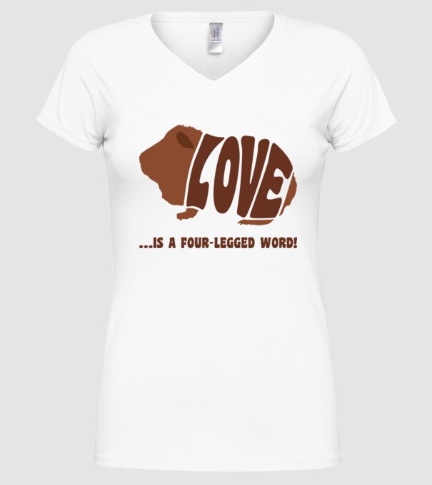 Love - Guinea pig minta fehér pólón