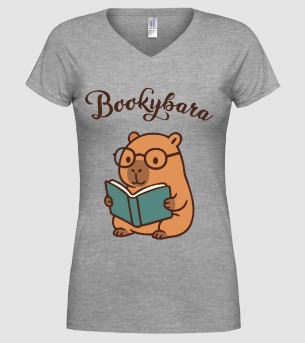 Bookybara minta szürke pólón