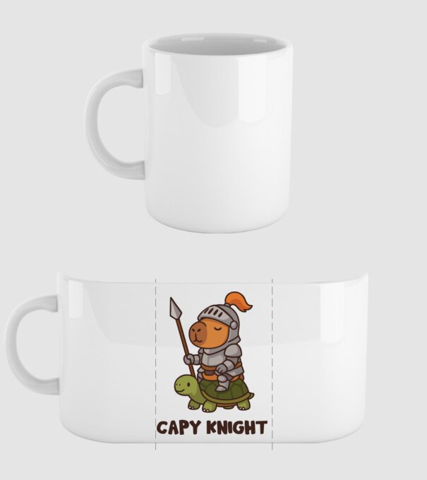 Capy knight minta fehér pólón