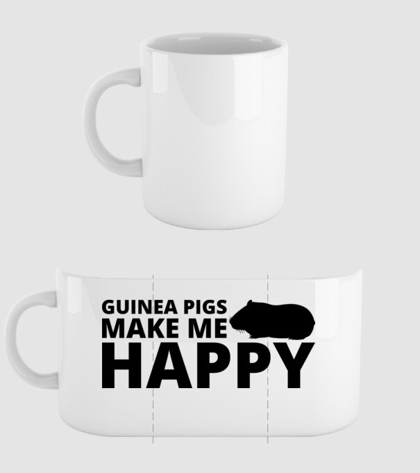 Guinea pigs make me happy minta fehér pólón