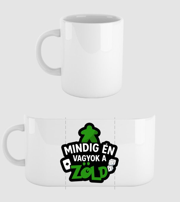 Mindig én vagyok a zöld minta fehér pólón