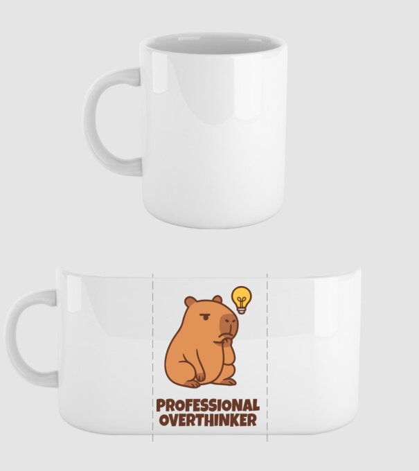 Professional overthinker minta fehér pólón