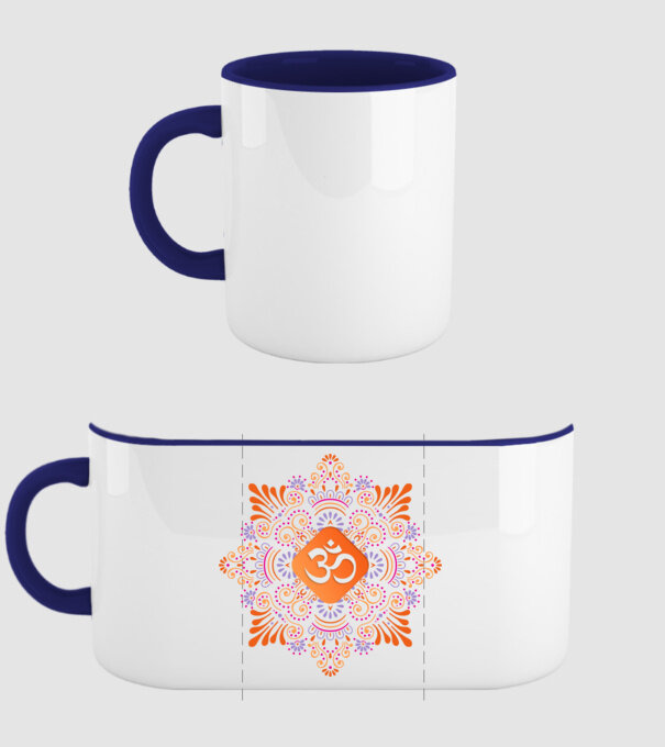 Mandala minta sötétkék pólón