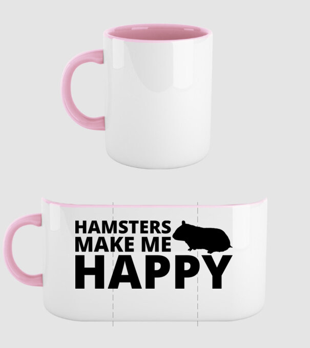 Hamsters make me happy minta világos rózsaszín pólón