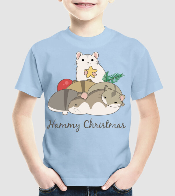Hammy Christmas minta világoskék pólón