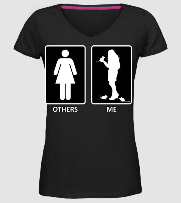 Others vs. Me (nő) - degu minta fekete pólón