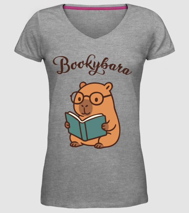 Bookybara minta szürke pólón