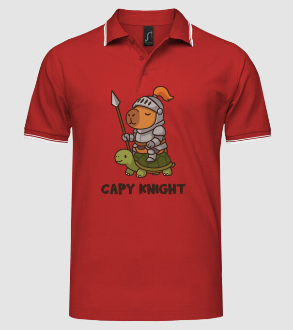 Capy knight minta piros pólón