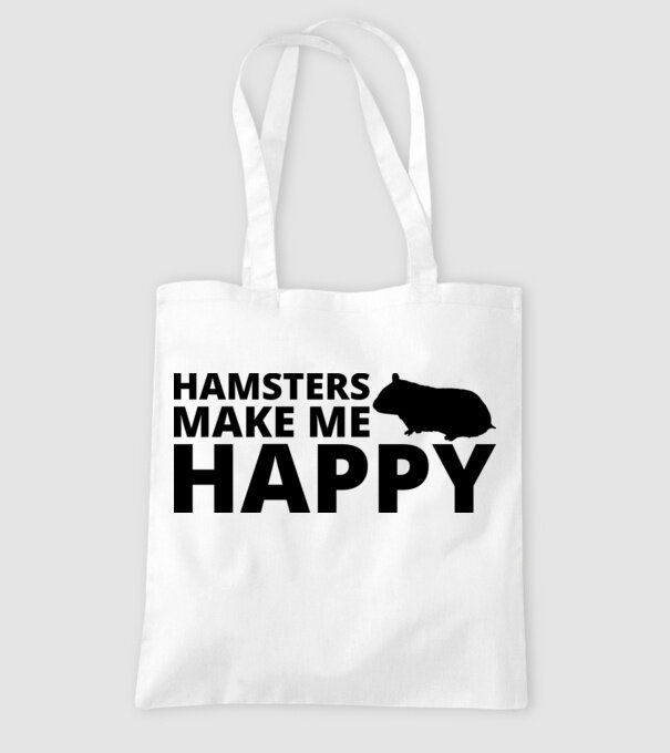Hamsters make me happy minta fehér pólón
