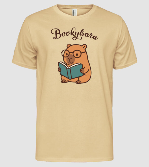 Bookybara minta homokszín pólón