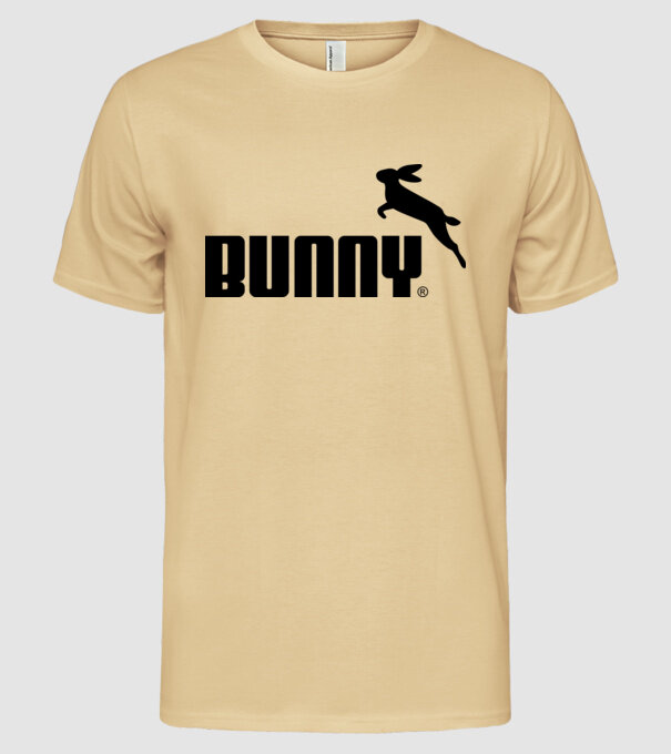 Bunny logó minta homokszín pólón