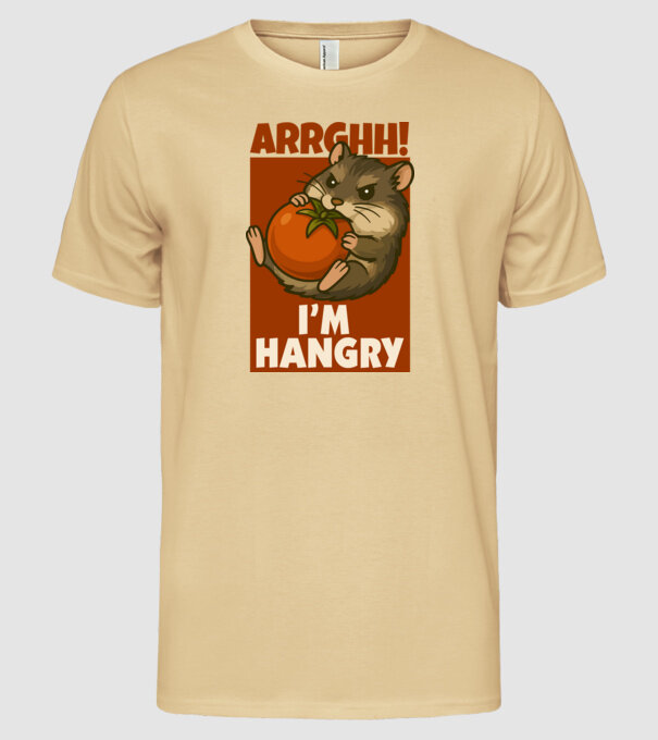 Hangry hamster minta homokszín pólón