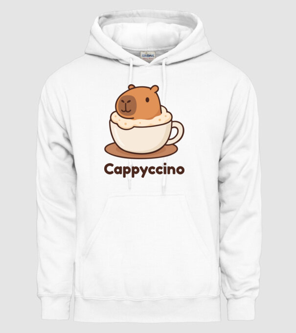 Cappyccino minta fehér pólón