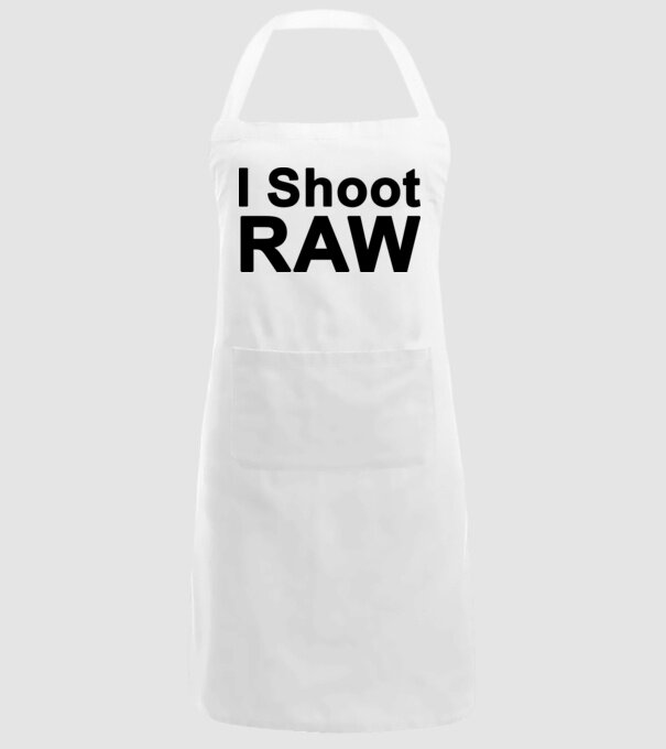 I Shoot Raw minta fehér pólón