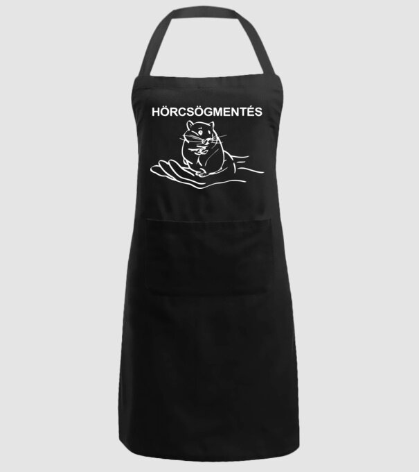 Hörcsögmentés (fehér) minta fekete pólón
