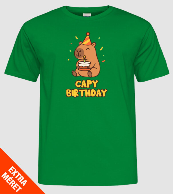 Capy birthday minta zöld pólón