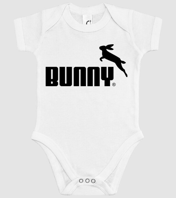 Bunny logó minta fehér pólón