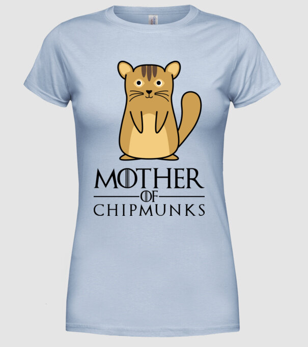 Mother of Chipmunks minta világoskék pólón