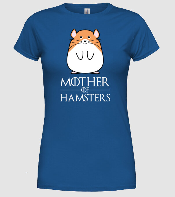 Mother of Hamsters minta királykék pólón