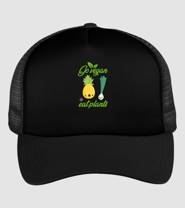 Go vegan minta fekete pólón