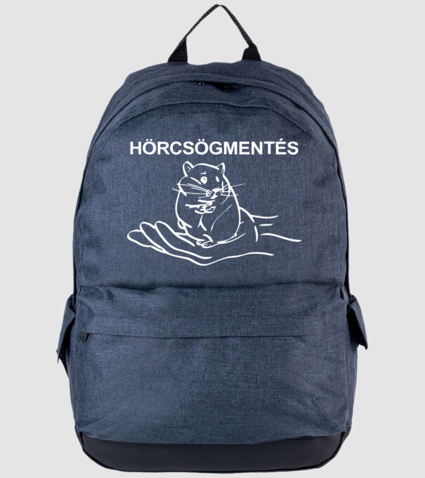 Hörcsögmentés (fehér) minta farmerkék pólón