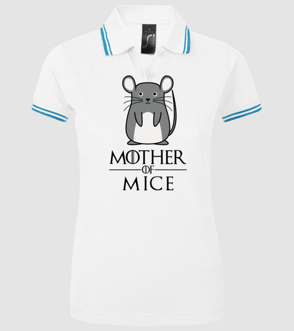 Mother of Mice minta fehér pólón