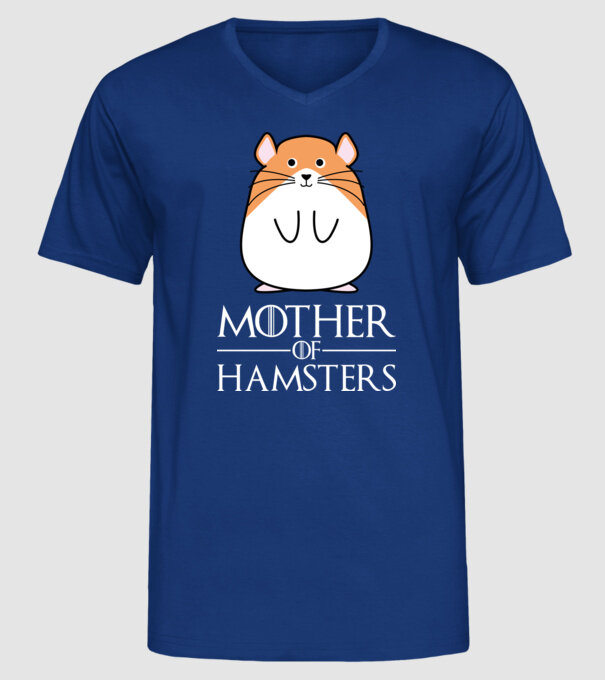 Mother of Hamsters minta királykék pólón