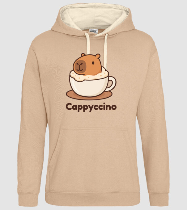 Cappyccino minta homokszín pólón