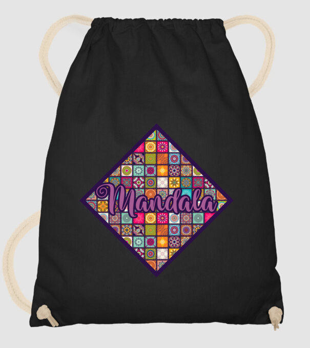 Mandalák minta fekete pólón