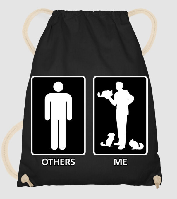 Others vs. Me (férfi) - csincsilla minta fekete pólón