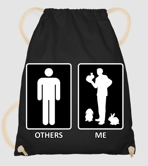 Others vs. Me (férfi) - nyuszi minta fekete pólón